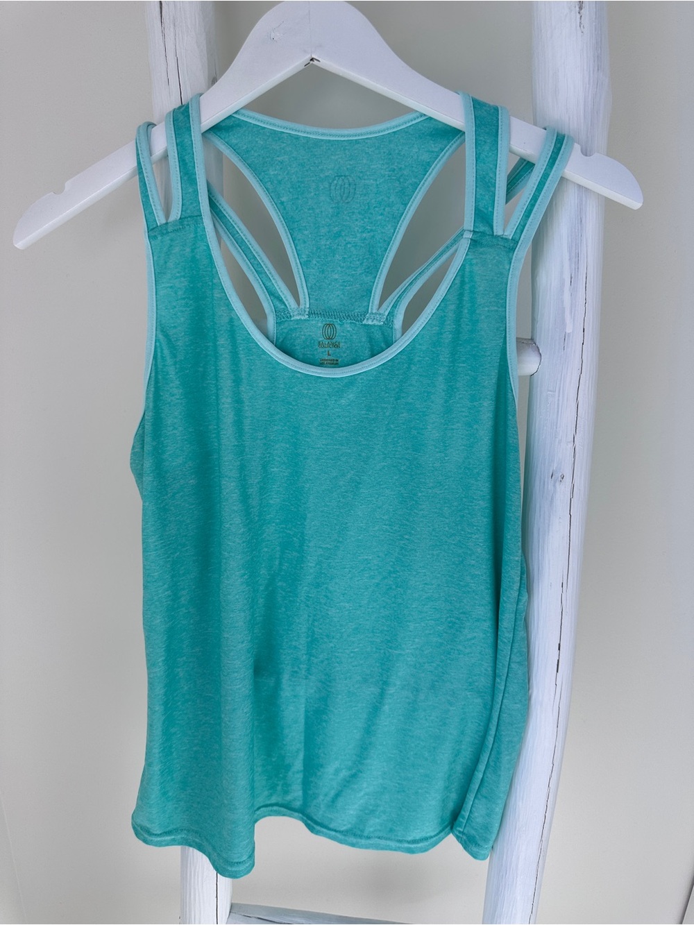 Balance Collection Teal Double-Strap Racerback Tank Size Large